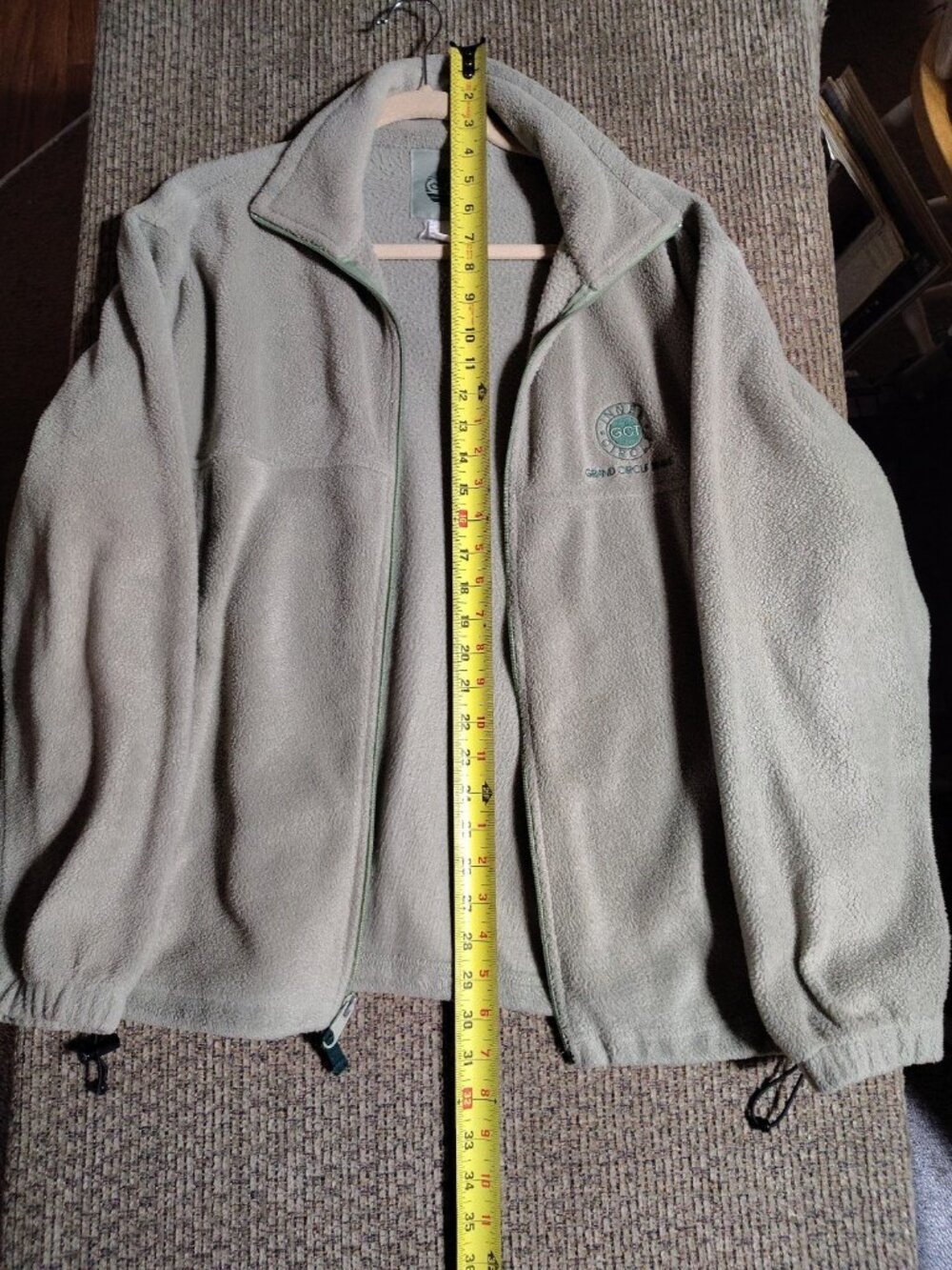 Women’s Jacket Green Fleece GCT Grand Circle Travel INNER CIRCLE Poly Large Zip